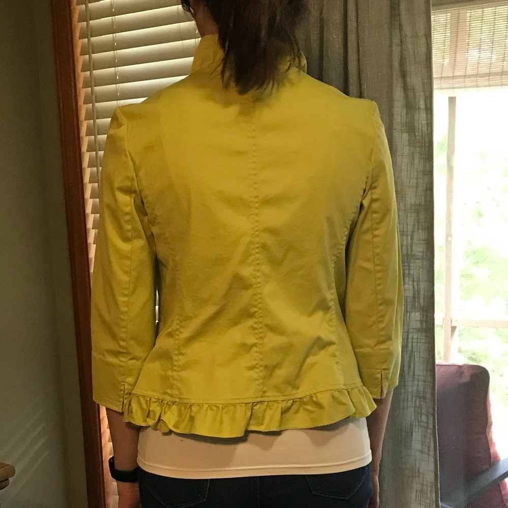 Talbots ruffled green jacket - Picture 8 of 8